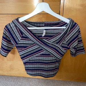 Nordstrom striped cropped top extra small